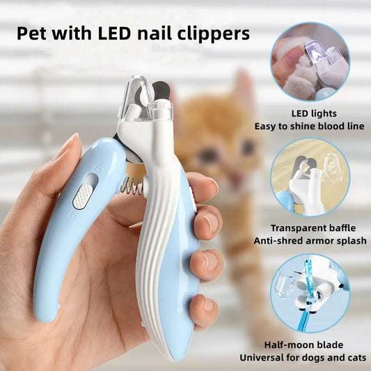 Coupe-ongles pour animaux de compagnie à lumière LED